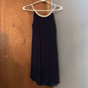 navy, short semi-formal dress (worn once)